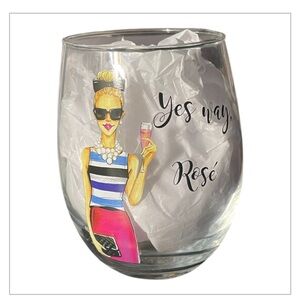 Stylish Wine Glass with Fashion Illustration